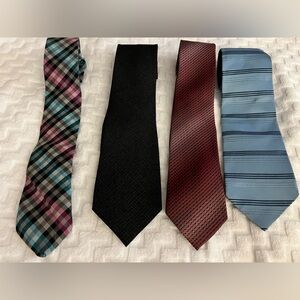Lot of 4 Men’s Ties Mixed Brands